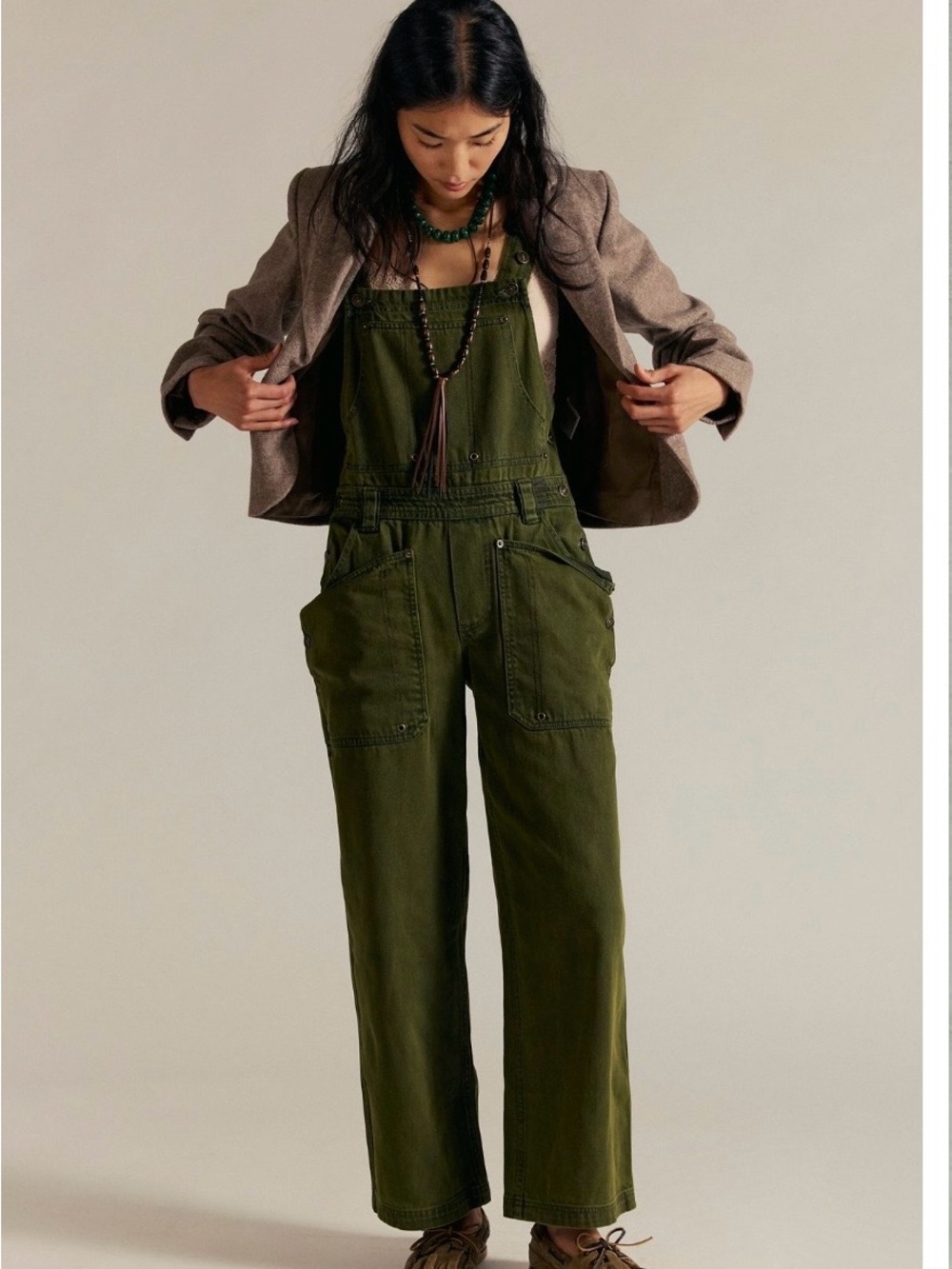 We the free just in time Olive Green Women's Utility Overalls
